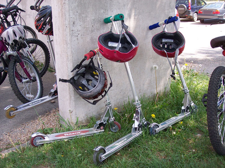 Photo of bike helmets, bicycles and helmets