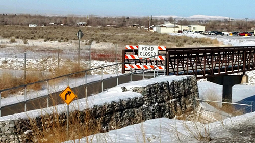 Pedestrian bridge closes