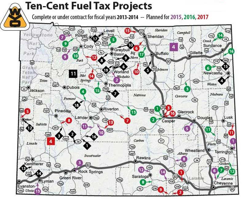 Web 10-cent fuel tax project map