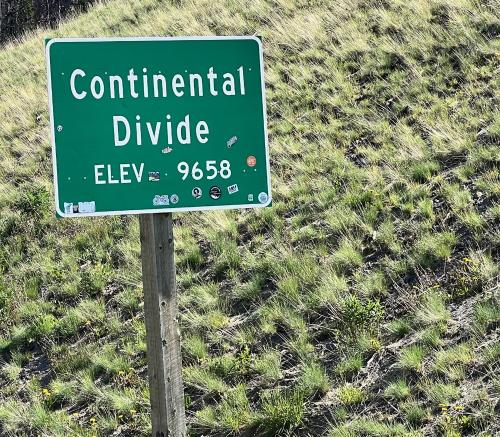 Continental Divide sign on Togwotee 2023.JPG