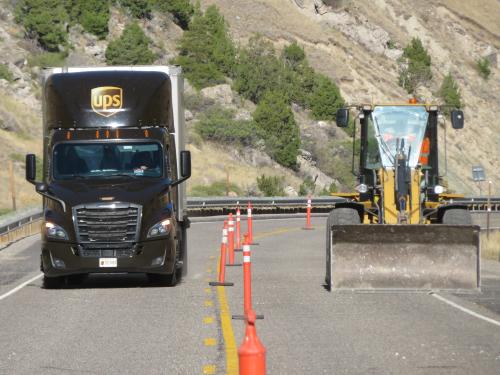 Truck, loader, guardrail.JPG