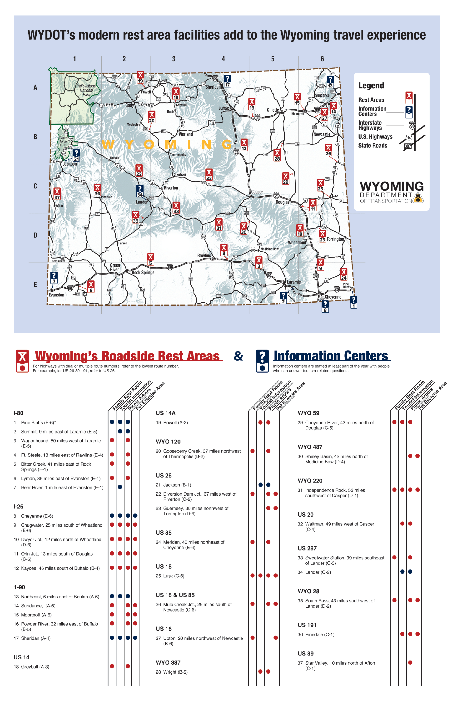 2021 Rest Area Map