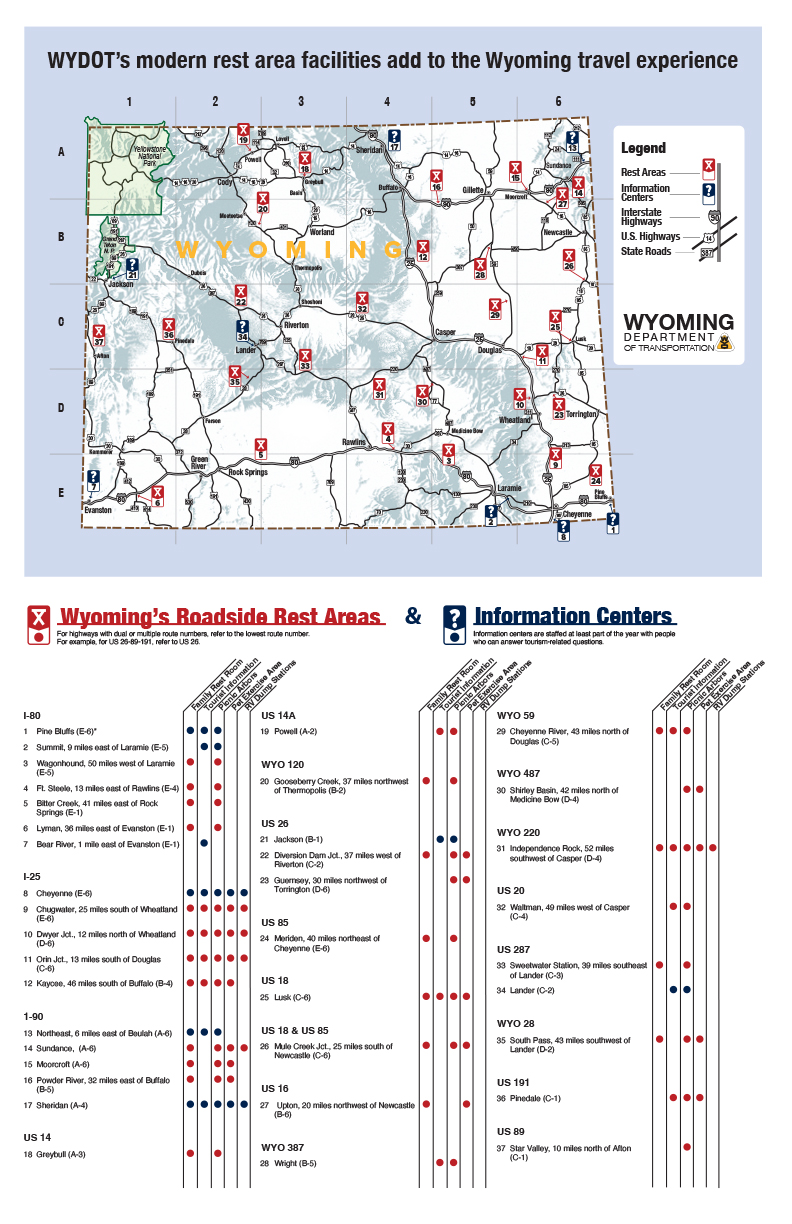 2022 Rest Area Map